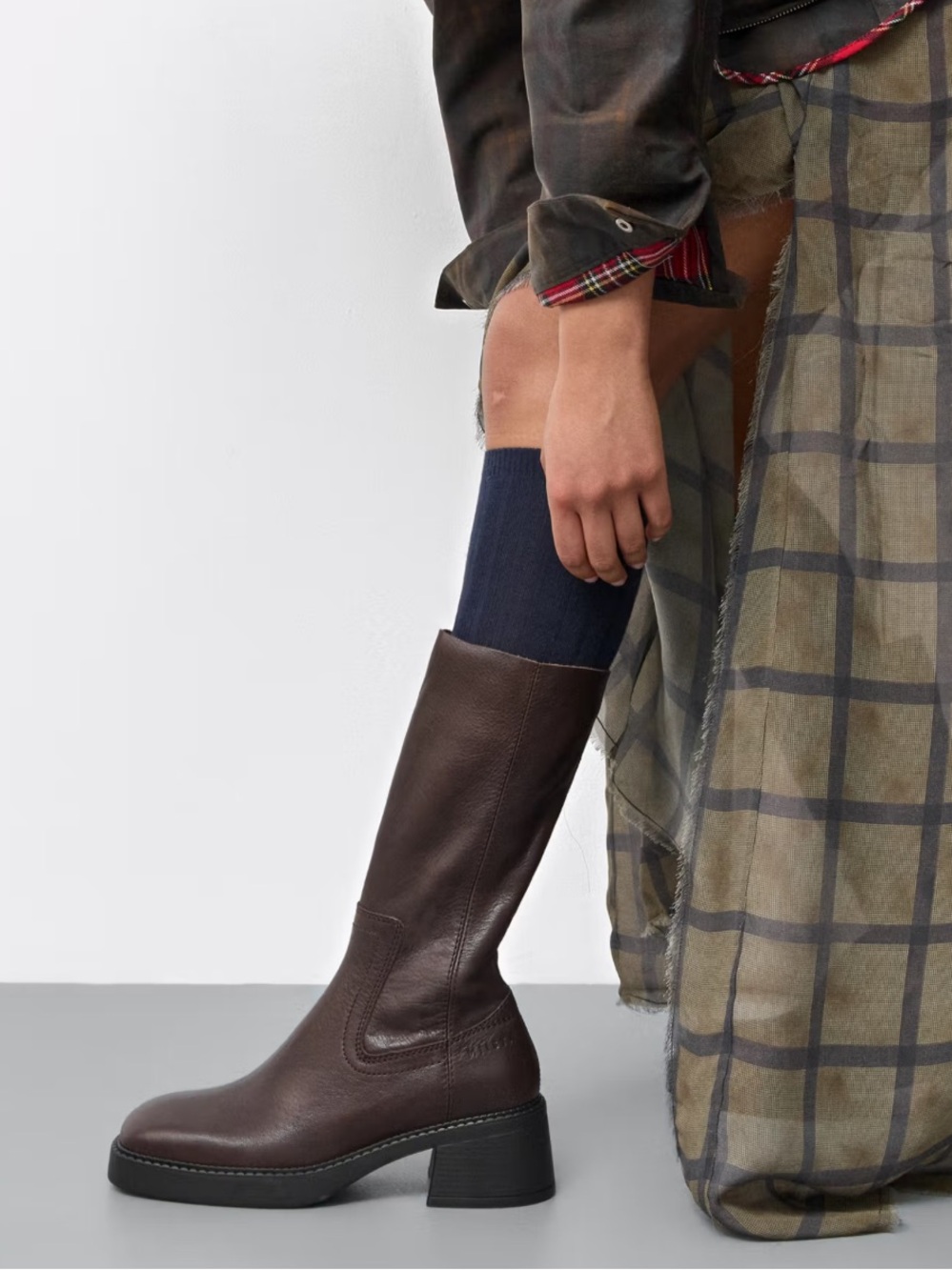 Miista Marlies Dark Brown Leather Mid-Calf Boot - Picture 2 of 3